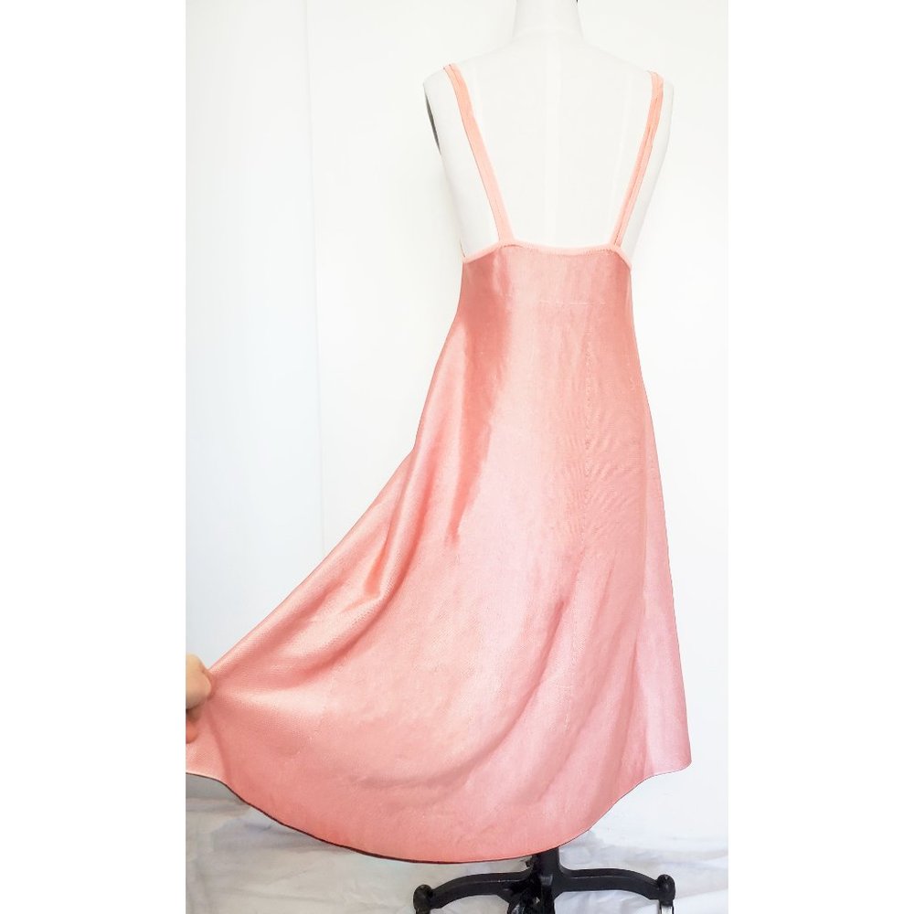 JIMI ROOS Women's RARE Pink Knit Fit and Flare Dress Whimsical Red Lips S/M - Picture 9 of 15